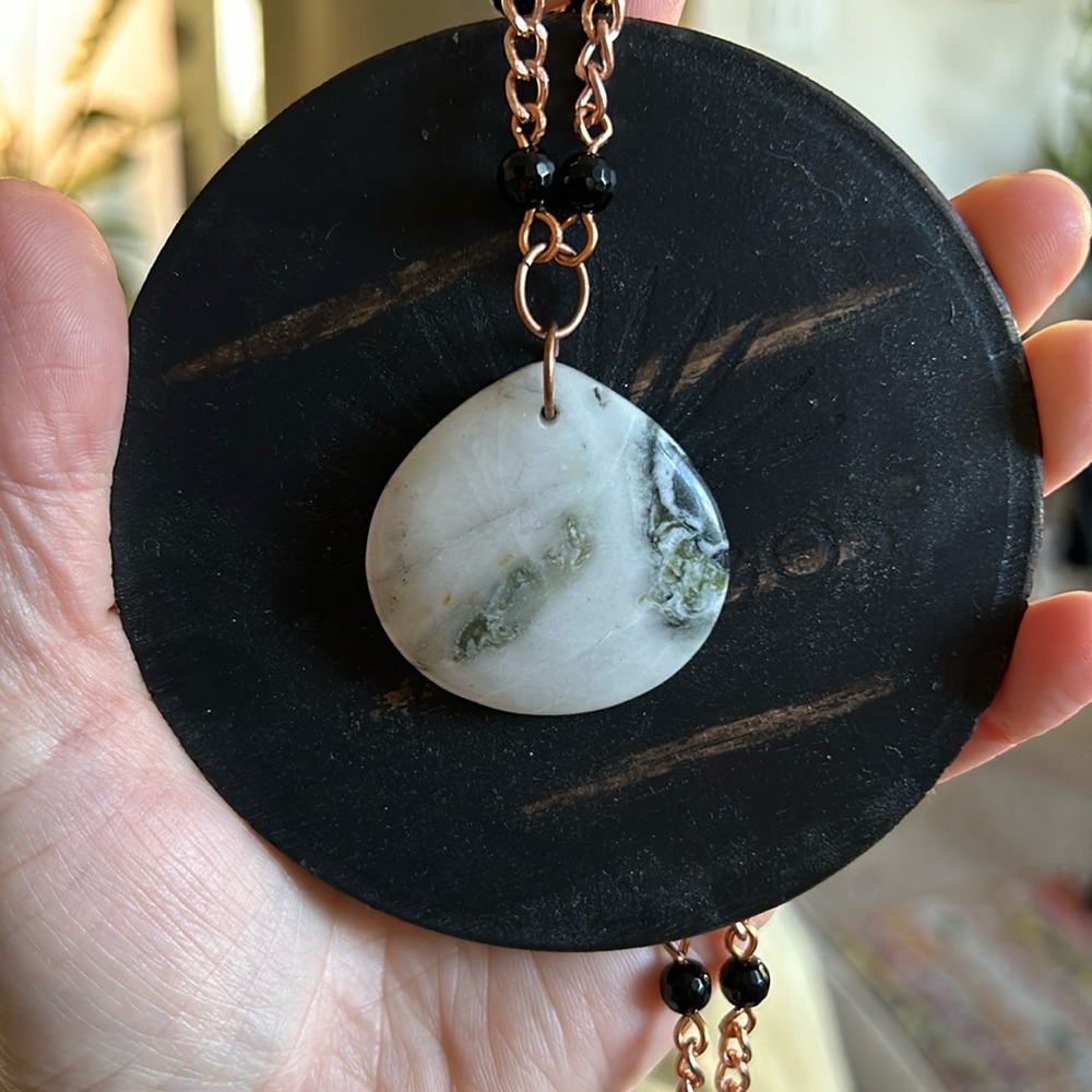 Zebra Jasper Copper Chain Necklace